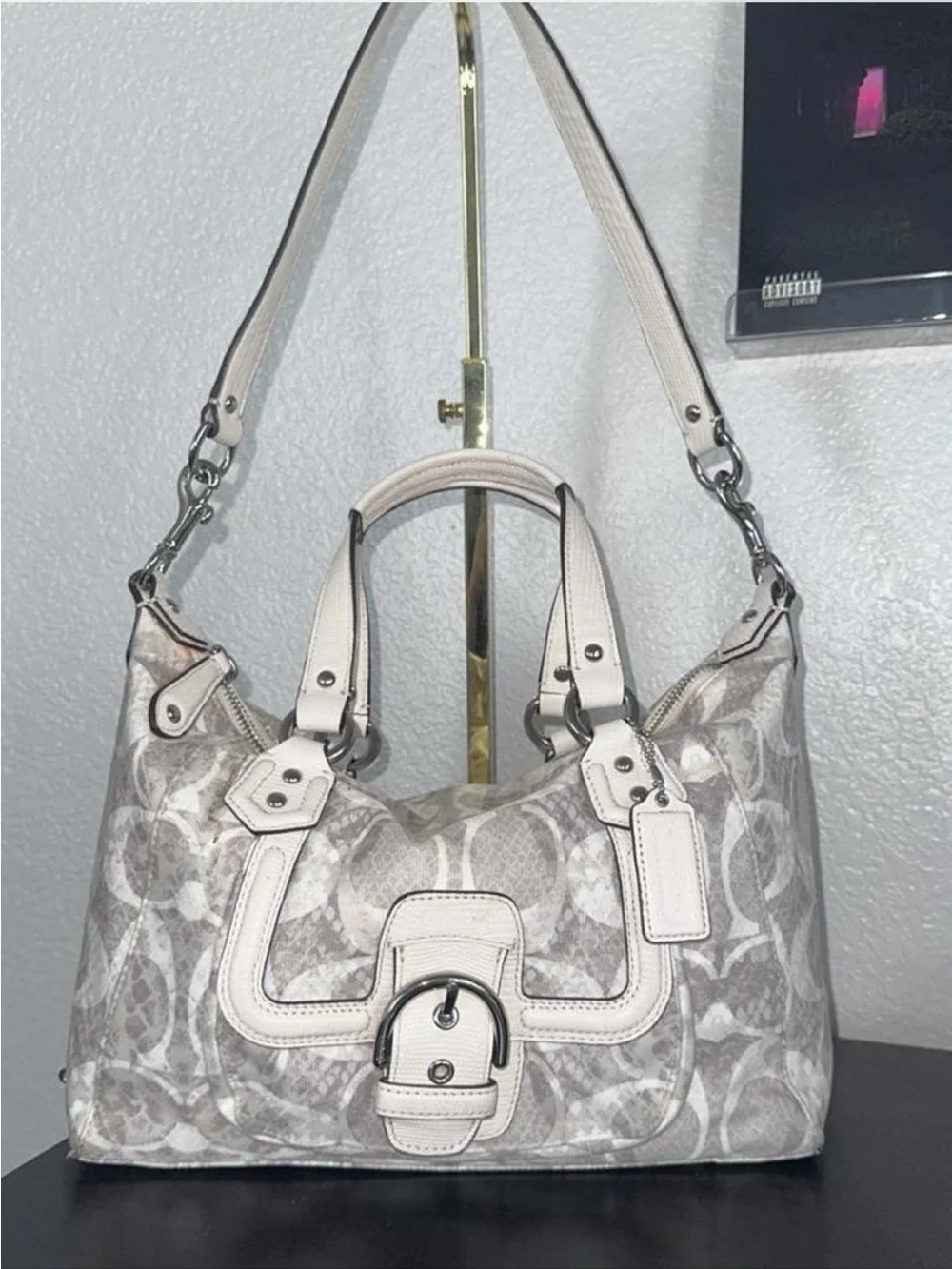 Coach Campbell Signature Satchel with Snakeskin - Picture 8 of 8